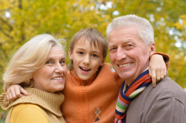Gelukkig grootouders met kleinzoon — Stockfoto