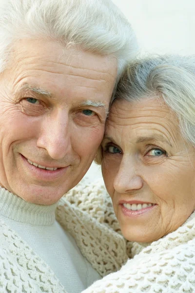 Beautiful elderly couple outdoor — Stock Photo, Image