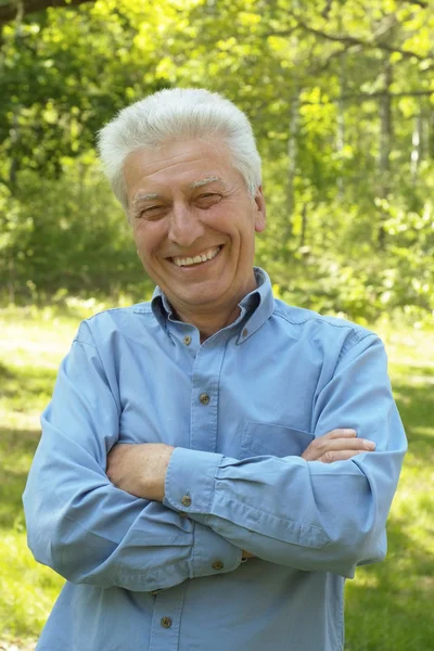 Senior man  in summer park — Stock Photo, Image