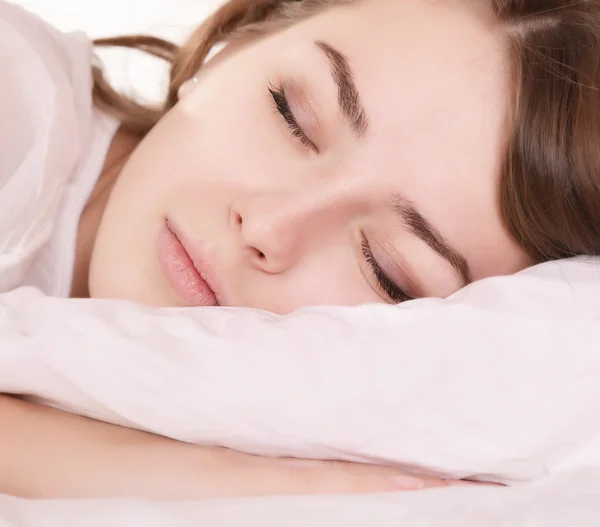 Beautiful woman sleeping in bed — Stock Photo, Image