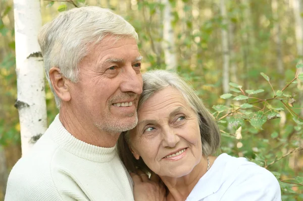 Mature couple   in summer park — Stock Photo, Image