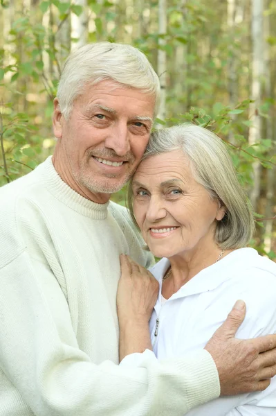 Mature couple   in summer park — Stock Photo, Image