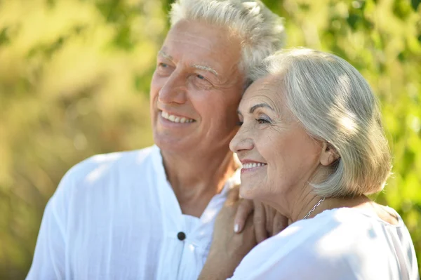 Ouder paar in zomer park — Stockfoto