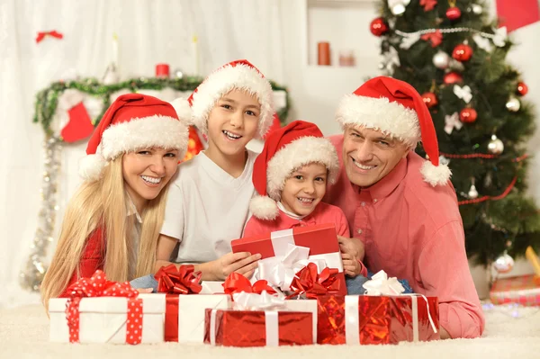 Family celebrating New Year Royalty Free Stock Photos