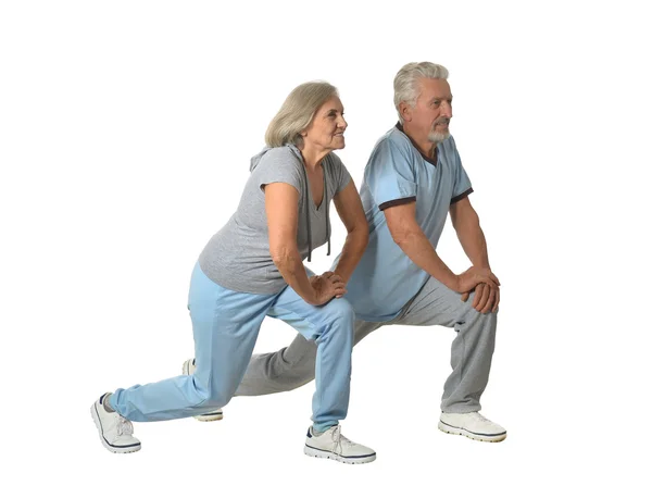 Portrait d'un couple de personnes âgées faisant de l'exercice — Photo