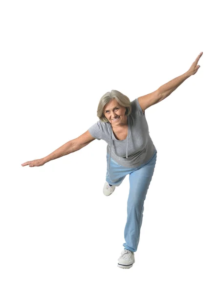 Senior woman exercising — Stock Photo, Image