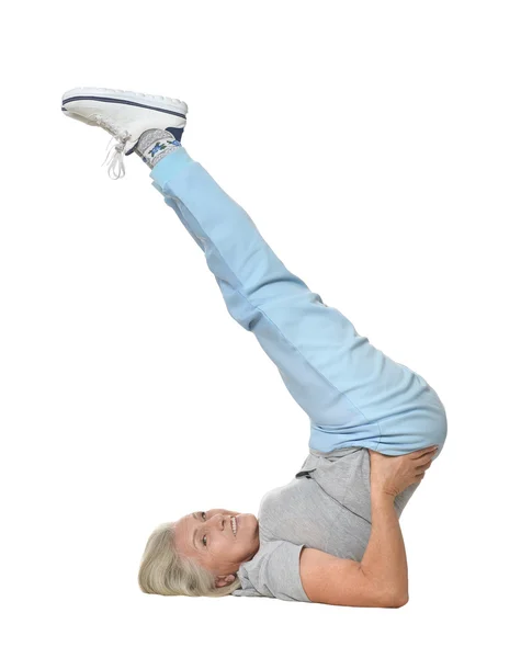 Senior woman exercising — Stock Photo, Image