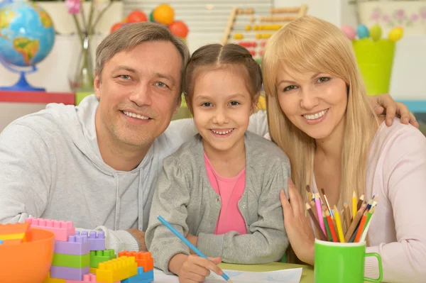 Ritratto di felice pittura di famiglia — Foto Stock