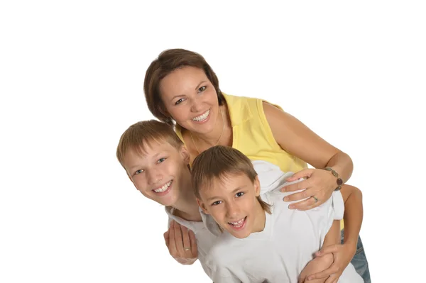 Happy mother with  sons — Stock Photo, Image