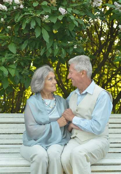 Mature couple in  spring day — Stock Photo, Image
