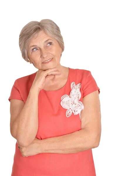 Tankeväckande äldre kvinna — Stockfoto