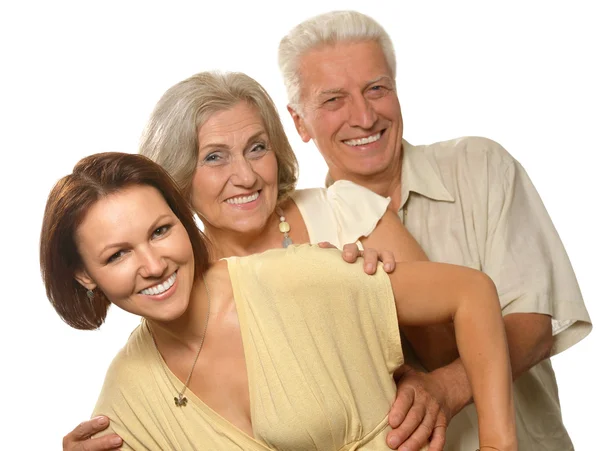 Happy senior parents with daughter — Stock Photo, Image