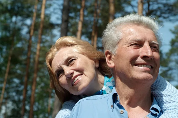 Coppia anziana nella foresta — Foto Stock