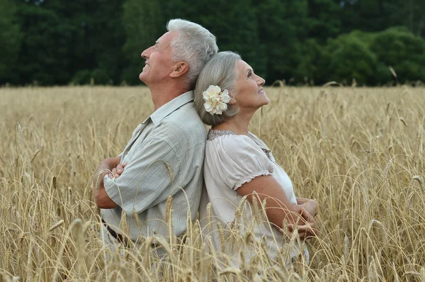 Glückliches Seniorenpaar im Sommer — Stockfoto