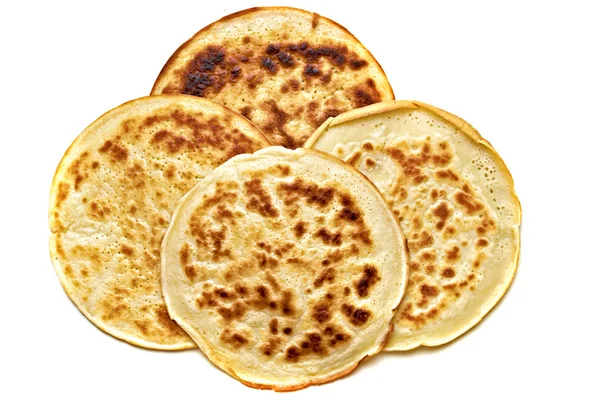 4 Pfannkuchen isoliert — Stockfoto