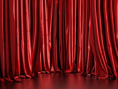 Kırmızı metalik perde arkaplan 3d oluşturucu