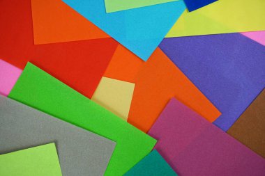 Rastgele kompozisyon canlı kare kare kağıt geometrik düz zemin yatıyordu