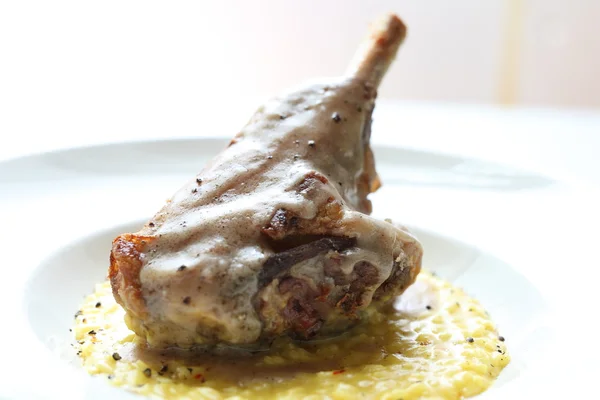 Shank de cordeiro com arroz — Fotografia de Stock