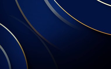 Soyut mavi ve altın rengi lüks arka plan. Minimum geometrik. Vektör illüstrasyonu