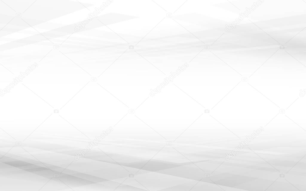 Abstract white and grey technology Hi-tech futuristic digital. High-speed movement. Perspective squares texture. Vector illustration