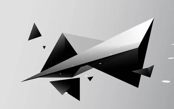 Abstrakte Schwarze Dreiecke Futuristischer Technologie Hintergrund Vektorillustration — Stockvektor