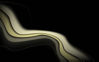 Eğri çizgili arka planı olan soyut altın rengi lüks dalgalar. Resim Vektörü