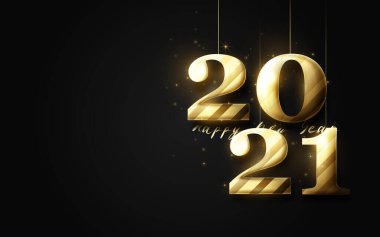 - Mutlu yıllar. 2021 numaralı Noel süslemeleri. Selamlar ve davetiyeler. Vektör illüstrasyonu