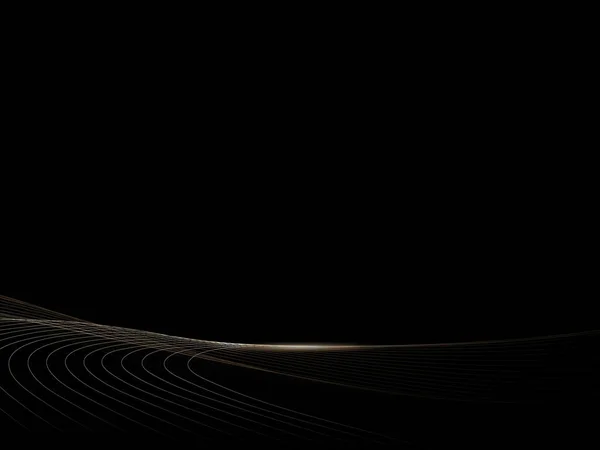 Lignes Ondulées Abstraites Avec Concept Luxe Sur Fond Noir Illustration — Image vectorielle