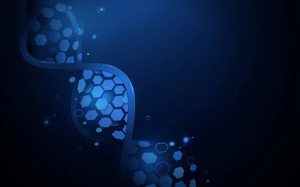 Struktura Molekul Dna Abstraktní Technologií Vědecký Futuristický Tech Koncept Modrém — Stockový vektor