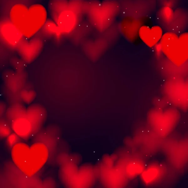 Αφηρημένη Κόκκινο Καρδιές Bokeh Glitter Φώτα Φόντο Αφοδευμένη Valentines Αγαπούν — Διανυσματικό Αρχείο
