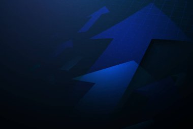 Mavi soyut oklar dijital hi teknolojisi kavramını işaret ediyor. Borsa yatırım ticareti büyüme grafiği