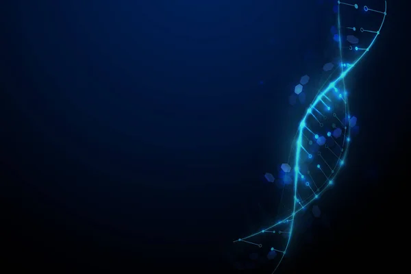 Molécula Adn Luminosa Abstracta Antecedentes Científicos Biotecnológicos Adn Genético Ilustración — Vector de stock