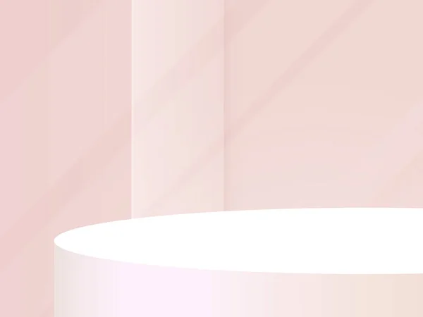 White Product Display Mock Pink Pastel Wall Background Podium Vector — Vetor de Stock