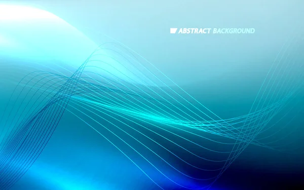 Абстрактні Сяючі Світлові Динамічні Хвилі Синьому Фоні Футуристична Технологія Цифрова — стоковий вектор