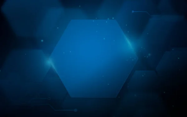 Abstract Blauw Hexagons Geometrisch Ontwerp Met Ruimte Achtergrond Futuristische Technologie — Stockvector