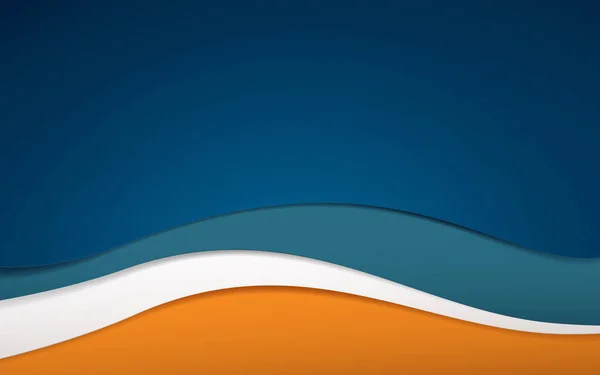 Résumé Fond Forme Ondulée Couleur Bleue Blanche Orange Illustration Vectorielle — Image vectorielle