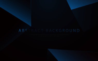 Fütürist yüksek teknoloji arka planına sahip mavi soyut üç boyutlu geometrik kutu uzayda yüzüyor. Vektör illüstrasyonu