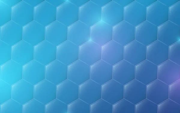 抽象的な技術と豪華なコンセプトを持つ青い六角形の3Dテクスチャの背景 ベクターイラスト — ストックベクタ