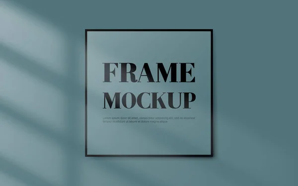Blank Black Border Frame Pastel Blue Background Shadow Light Window — Stock Vector