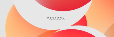 Abstract red and orange geometric circle background. Banner and brochure background. Vector illustration