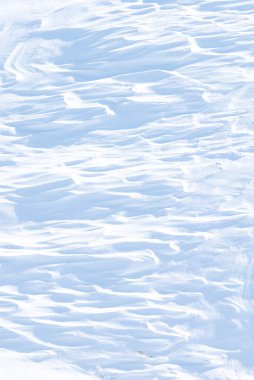 Kar fırtınasından sonraki kar dokusu. Kötü hava tipi. Geçmişi. Kış. Soğuk.