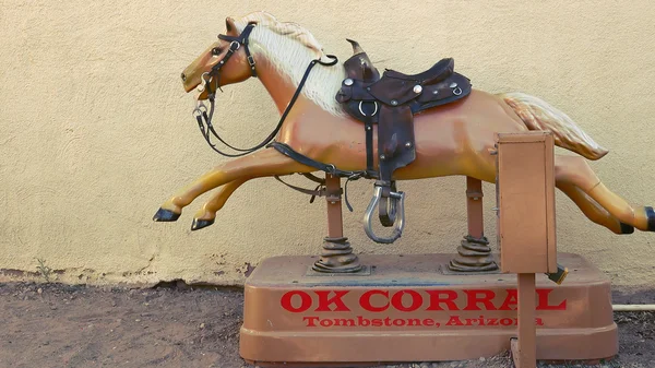 Coin-operated Horse Ride at the OK Corral in Tombstone, Arizona — Stock Photo, Image