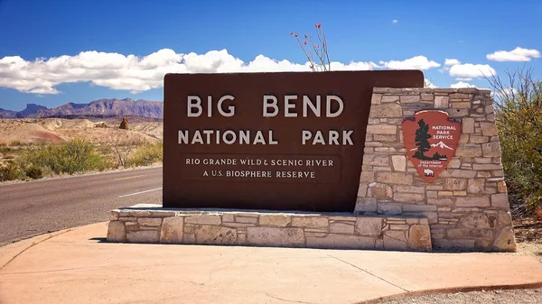 Big Bend Park Narodowy wejście znak — Zdjęcie stockowe