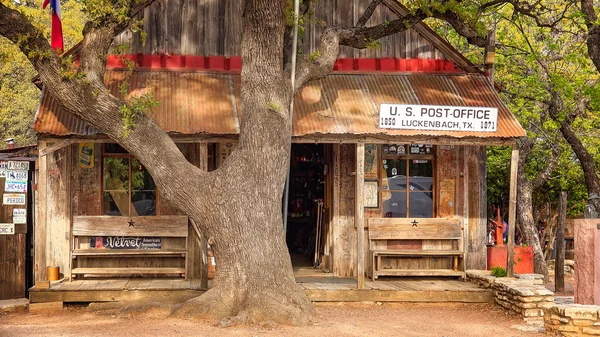 Luckenbach Texas postkantoor, winkel en Bar — Stockfoto