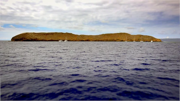 마우이 섬 떨어져 Molokini 분화구 스톡 이미지