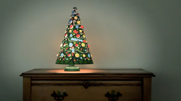Lámpara de árbol de Navidad Vintage Spinning — Foto de Stock