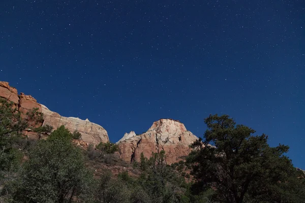 Zion National park night Landscape — Stock Photo, Image