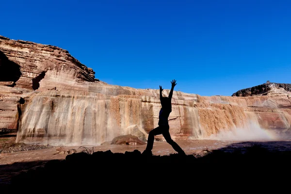 Yoga en Grand Falls Arizona —  Fotos de Stock