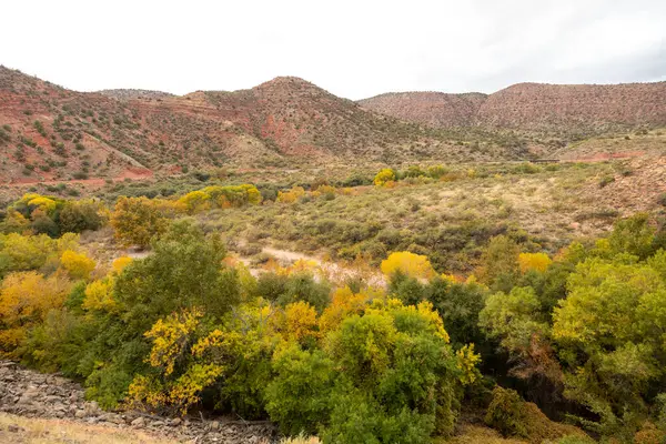Malebná Krajina Kaňonu Řeky Verde Arizona Podzim — Stock fotografie