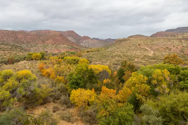 Het Schilderachtige Landschap Van Verde River Canyon Arizona Herfst — Stockfoto